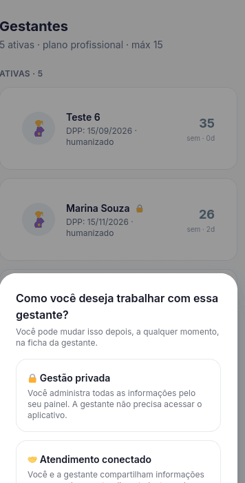 Escolha o modo: privada ou conectada