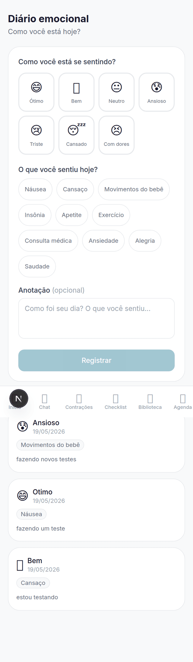 Diário emocional